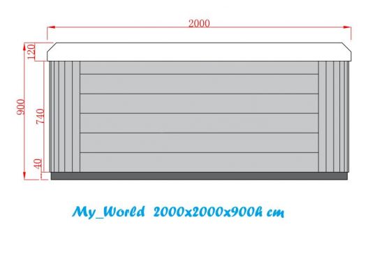 Квадратный гидромассажный СПА бассейн AquaSpas My World 200х200 стандарт схема 15