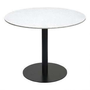 Стол обеденный Trond, _100 см, белый мрамор/черный