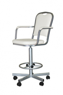Кресло лабораторное на винтовой опоре КР02-1 (Белый)