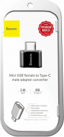 Переходник Baseus Mini USB female to Type-C 2.4A