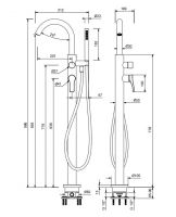 Напольный смеситель для ванны Fantini AL/23 B080B схема 2