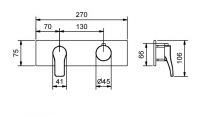 Смеситель для ванны и душа Fantini AL/23 B472B термостатический встраиваемый схема 2