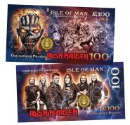 100 pounds (фунтов) — Iron Maiden. Остров МЭН (Isle of Man). UNCB™. Памятная банкнота. Msh Oz Ям
