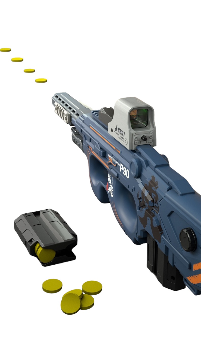 Пистолет пулемет P90 на аккумуляторах стреляет дисками с голографическим прицелом (JF-303A)