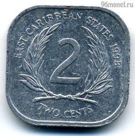 Восточно-Карибские государства 2 цента 1998