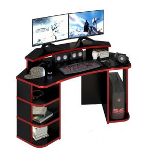 Компьютерный стол СК-160 ПРОФИ (черный-красный)