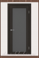 Межкомнатная дверь ТУРИН 501.2 ЭКО-шпон Венге, стекло - Графит матовое
