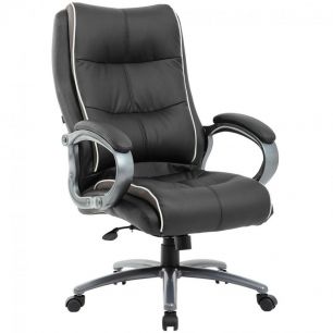 Кресло офисное BRABIX PREMIUM «Strong HD-009», НАГРУЗКА до 200 кг, экокожа черная, ткань серая, 531945