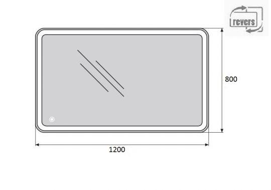 Зеркало для ванной комнаты BelBagno SPC-MAR-1200-800-LED-TCH схема 2