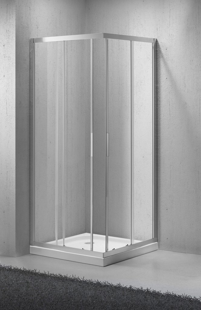 Квадратный душевой уголок Belbagno Sela A  стекло прозрачное схема 1