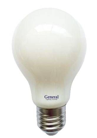 Светодиодная лампа General ЛОН A60 E27 13W(1130lm) 4500K 4K 60x105 филамент (нитевидная) матовая 649939