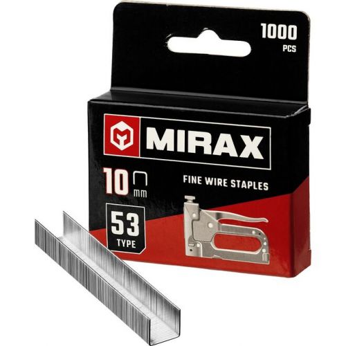 MIRAX скобы тип 53, 10 мм, скобы для степлера тонкие 3153-10
