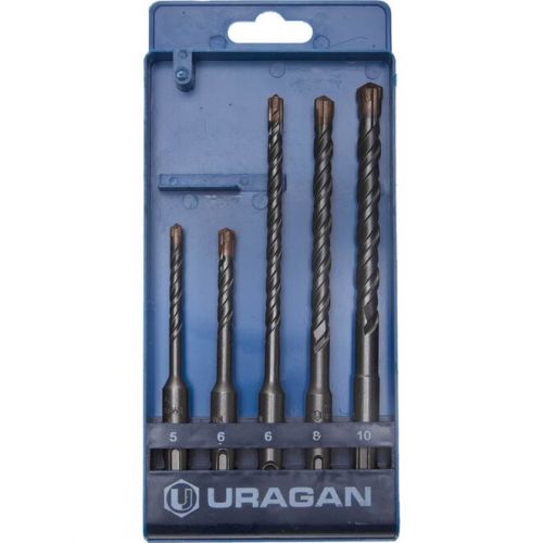 URAGAN 5 шт, 5,6,6,8,10 мм, SDS-Plus, набор буров по бетону 901-25554-H5