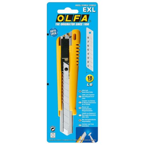 OLFA 18 мм, сегментрованное лезвие, автофиксатор, нож OL-EXL