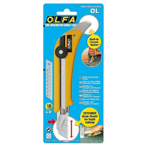 OLFA 18 мм, сегментированное лезвие, трещеточный фиксатор, нож для ковровых покрытий OL-OL