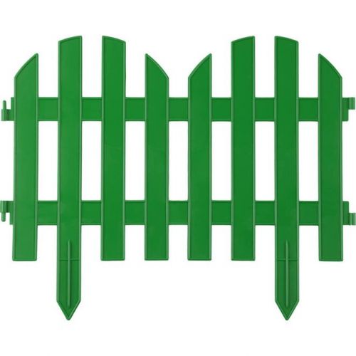 GRINDA 28х300 см, зеленый, забор декоративный ПАЛИСАДНИК 422205-G
