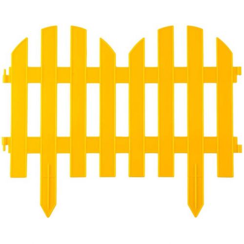 GRINDA 28х300 см, желтый, забор декоративный ПАЛИСАДНИК 422205-Y