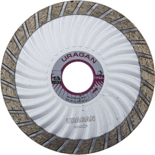 URAGAN O 115Х22.2 мм, алмазный, сегментный, диск отрезной ТУРБО-Плюс 909-12151-115