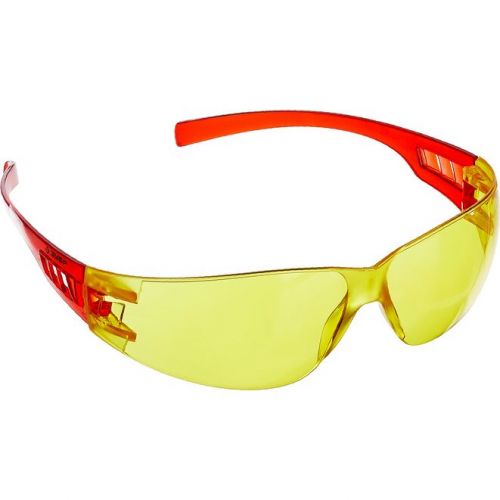 ЗУБР жёлтый, пластиковые дужки, очки защитные Мастер 110326