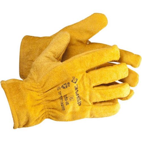 ЗУБР XL, кожаные, подкладка, перчатки рабочие 1135-XL Мастер