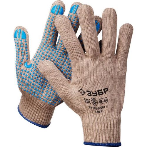 ЗУБР S-M, 10 класс, перчатки утепленные акриловые, с противоскользящим ПВХ покрытием (точка) ЕНИСЕЙ 11463-S Профессионал