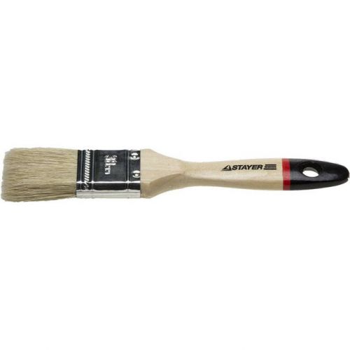 STAYER 38 мм, 1,5", щетина натуральная светлая, деревянная ручка, кисть плоская UNIVERSAL-EURO 0102-038