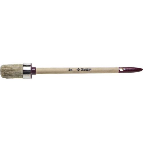 ЗУБР 25 мм, щетина натуральная светлая, деревянная ручка, кисть круглая УНИВЕРСАЛ - МАСТЕР 01501-25