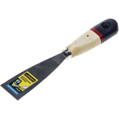 STAYER 40 мм, нержавеющее полотно, деревянная ручка, шпательная лопатка 10012-040