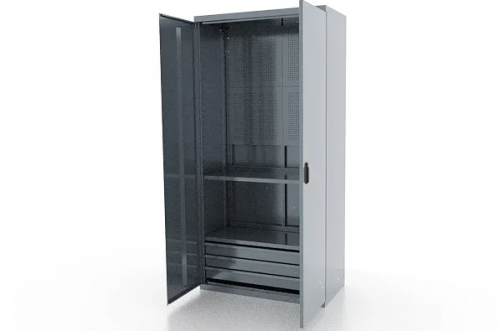 Шкаф металлический для инструмента двухсекционный, серый FERRUM 03.3032-9007
