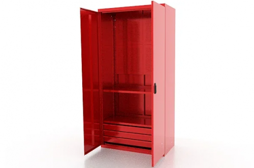 Шкаф металлический для инструмента двухсекционный, красный FERRUM 03.3032-3000
