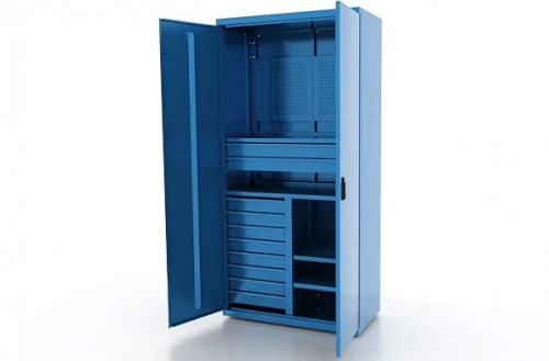 Шкаф металлический для инструмента двухсекционный, синий FERRUM 03.3104-5015