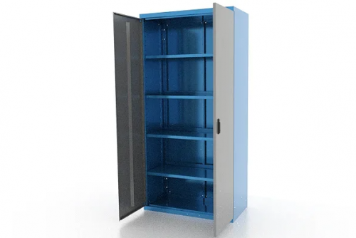 Шкаф металлический для инструмента двухсекционный, синий/серый FERRUM 03.3004-5015/9007