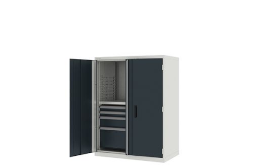 Шкаф металлический для инструмента двухсекционный, Titan, темно-серый FERRUM 43.1103-7001/7016