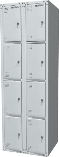 Шкаф металлический для одежды двухсекционный, серый FERRUM 03.328-7035