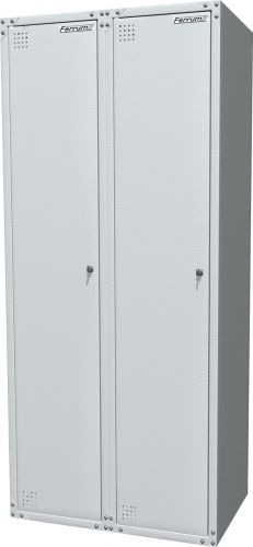 Шкаф металлический для одежды двухсекционный, серый FERRUM 03.422-7035