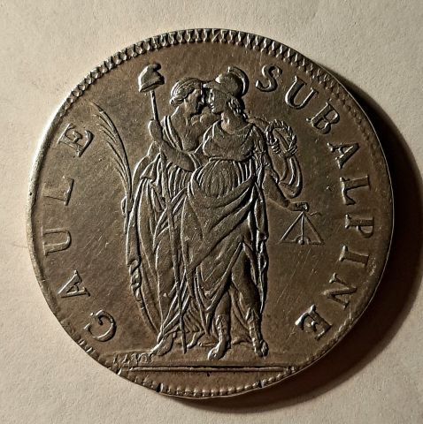 5 франков 1801 Наполеон I Бонапарт AUNC Субальпийская республика