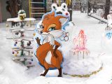 Уличная фигура "Новогодняя лисичка"