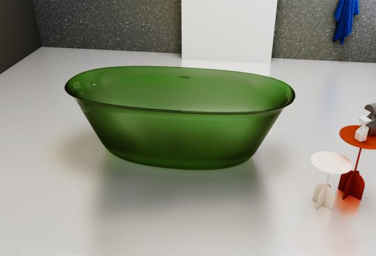 Овальная прозрачная ванна ABBER Kristall AT9707Emerald зеленая 170х75 схема 5