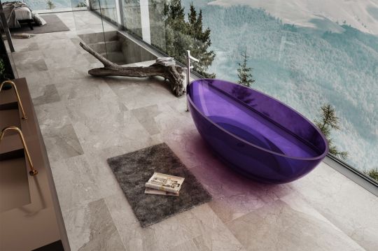 Прозрачная ванна ABBER Kristall AT9702Amethyst фиолетовая 180х85 схема 4