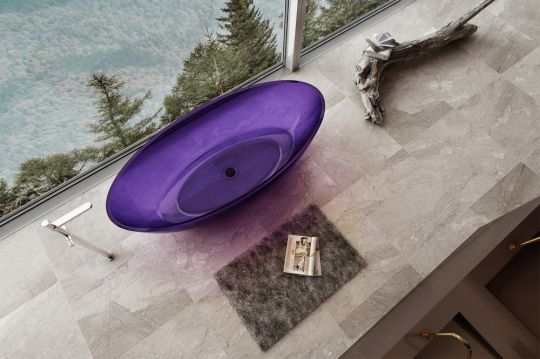 Прозрачная ванна ABBER Kristall AT9702Amethyst фиолетовая 180х85 схема 5