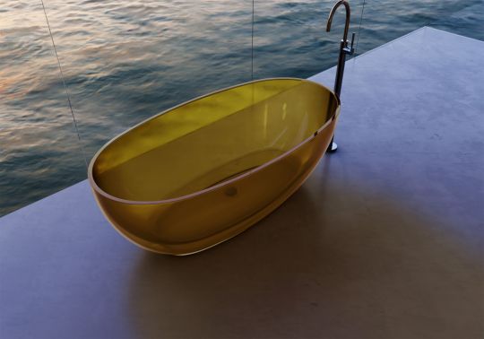 Прозрачная ванна ABBER Kristall AT9703Amber желтая 170х75 схема 5
