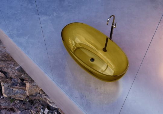 Прозрачная ванна ABBER Kristall AT9703Amber желтая 170х75 схема 6