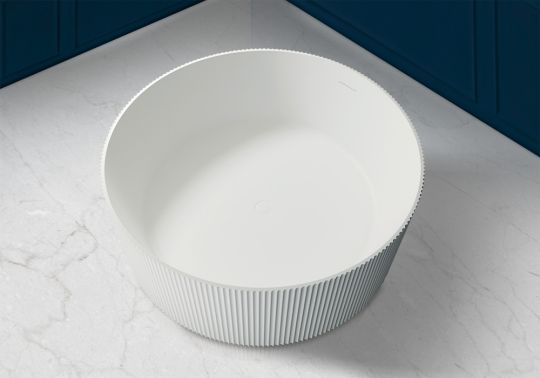 Отдельностоящая ванна из искусственного камня ABBER Stein AS9679 белая матовая 150х150 схема 3
