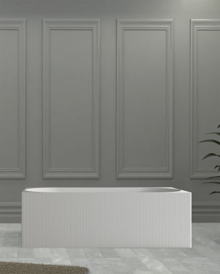 Отдельностоящая ванна из искусственного камня ABBER Stein AS9603 белая матовая 170х75 ФОТО