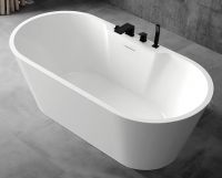 Отдельностоящая ванна из искусственного камня ABBER Stein AS9621-1.7 L белая матовая 170х75 схема 6