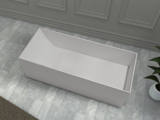 Отдельностоящая ванна из искусственного камня ABBER Stein AS9640-1.7 белая матовая 170х72 схема 3