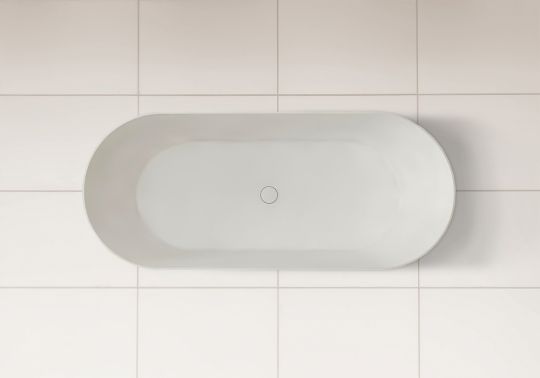 Отдельностоящая ванна из искусственного камня ABBER Stein AS9622 белая матовая 165х70 схема 6