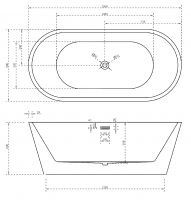 Акриловая ванна ABBER AB9203-1.5 150х80 схема 2