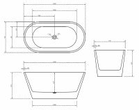 Отдельностоящая ванна акриловая ABBER AB9203-1.4 140х70 схема 2
