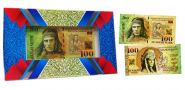 100 марок ГДР (DDR, Deutsche mark) — Гойко Митич (Gojko Mitic). Памятная банкнота - в акриловом планшете Oz Msh